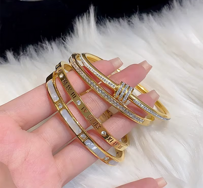 Pack 5 Brazaletes de Estilo Lujo 💎 Acero Inoxidable de Alta Calidad 🔥